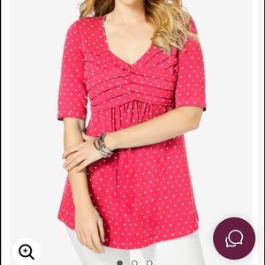 New Plus Size Jessica London Pleated Tunic top